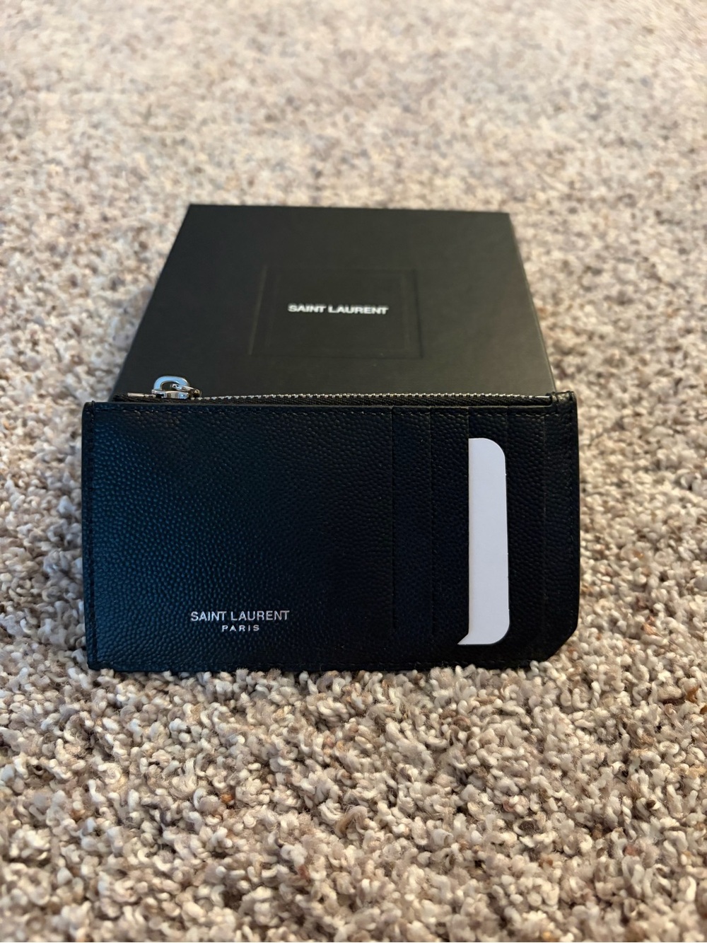 BRAND NEW SAINT LAURENT CARD HOLDER WITH ZIPPER POUCH